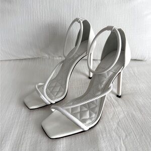 Schutz white Gaiah leather strappy high heels